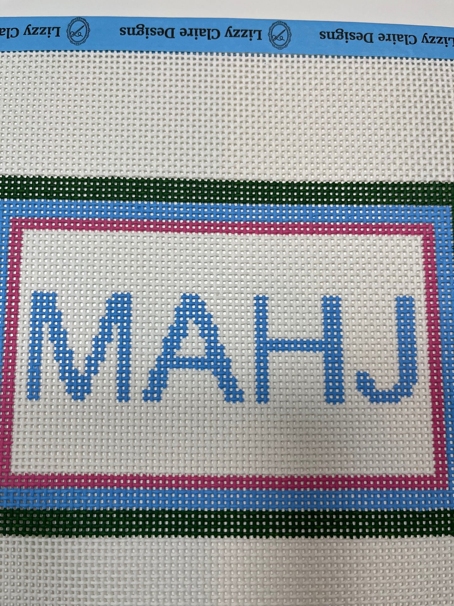 MAHJ (Painted) - 13 mesh - 10.5 x 8.5 - Needlepoint Canvas