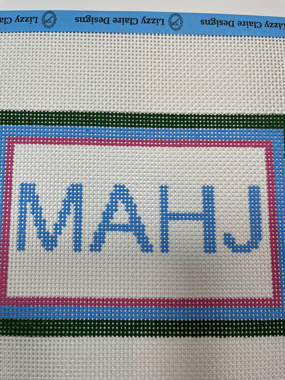MAHJ (Painted) - 13 mesh - 10.5 x 8.5 - Needlepoint Canvas