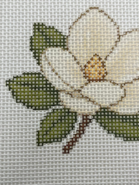 Magnolia Blossom - 13 mesh - 7 x 7 - Needlepoint Canvas