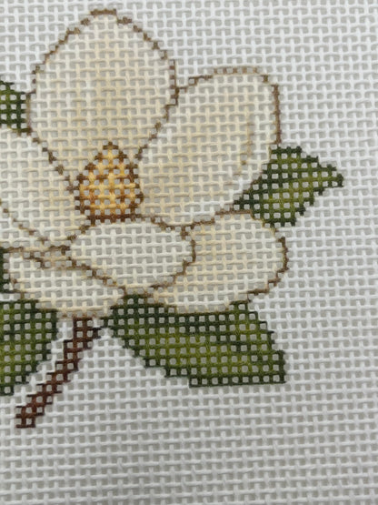 Magnolia Blossom - 13 mesh - 7 x 7 - Needlepoint Canvas