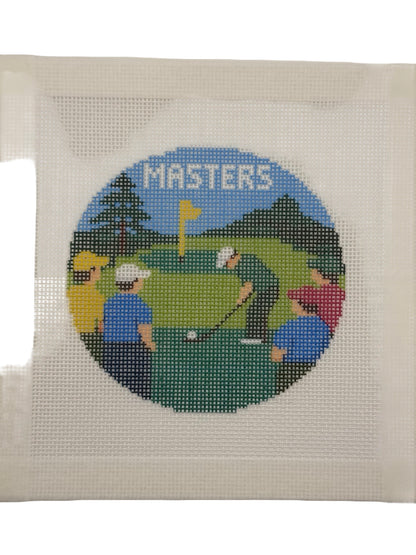 The Golf Masters - 18 mesh - 4 inch Round - 6 x 6 - Needlepoint Canvas