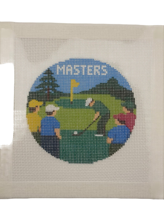 The Golf Masters - 18 mesh - 4 inch Round - 6 x 6 - Needlepoint Canvas