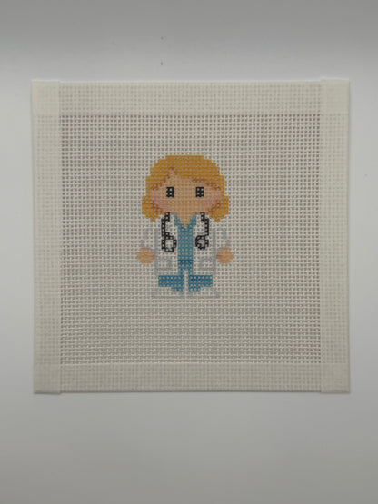 Medical Professional Lizzy Claire - 13 mesh - 6 x 6 - Needlepoint Canvas