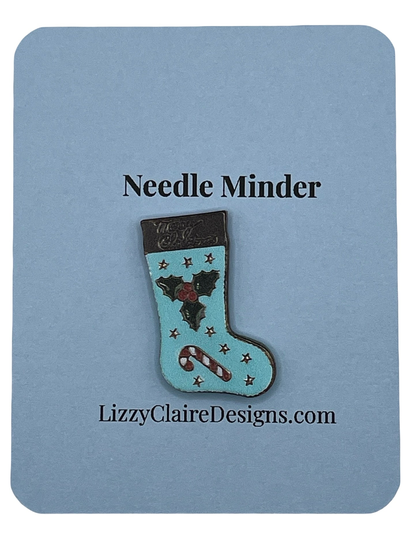 Merry Holly Stocking Needle Minder - Magnet Type