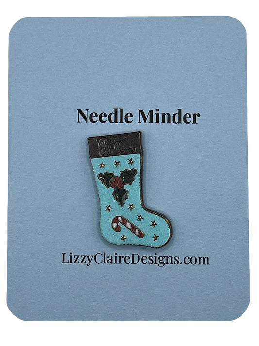Merry Holly Stocking Needle Minder - Magnet Type