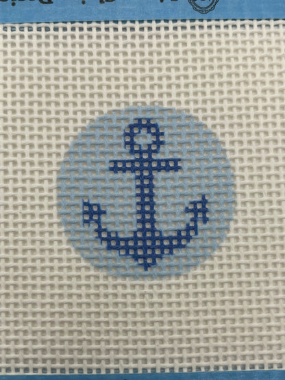 Mini Anchor Round - 13 mesh - 4 x 4 - Needlepoint Canvas