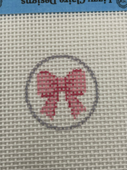 Mini Bow Round - 13 mesh - 4 x 4 - Needlepoint Canvas