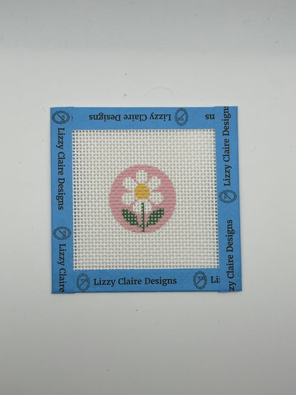 Mini Flower Round - 13 mesh - 4 x 4 - Needlepoint Canvas