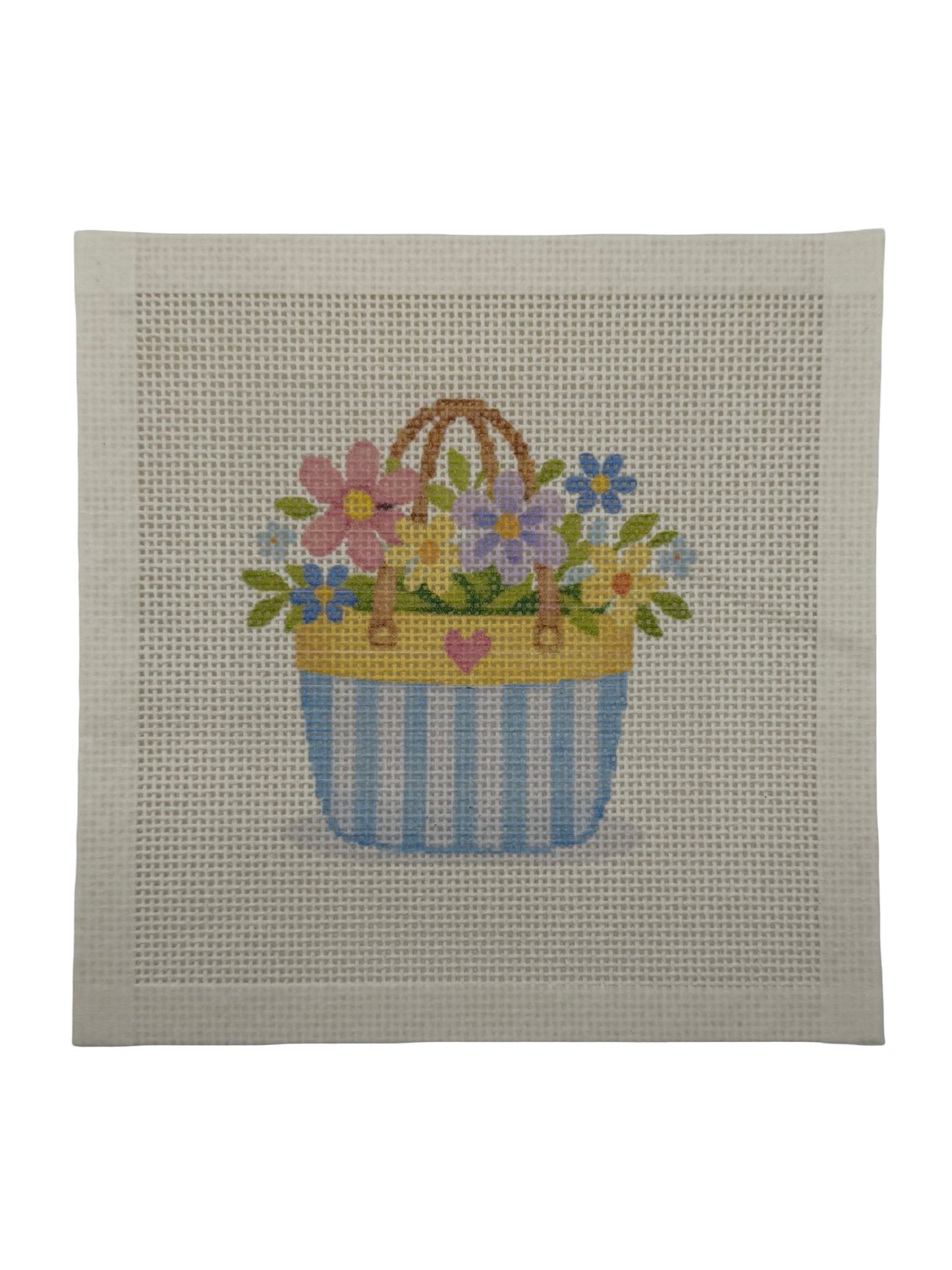 Mother's Day Basket - 13 mesh - 7 x 7 - Needlepoint Canvas