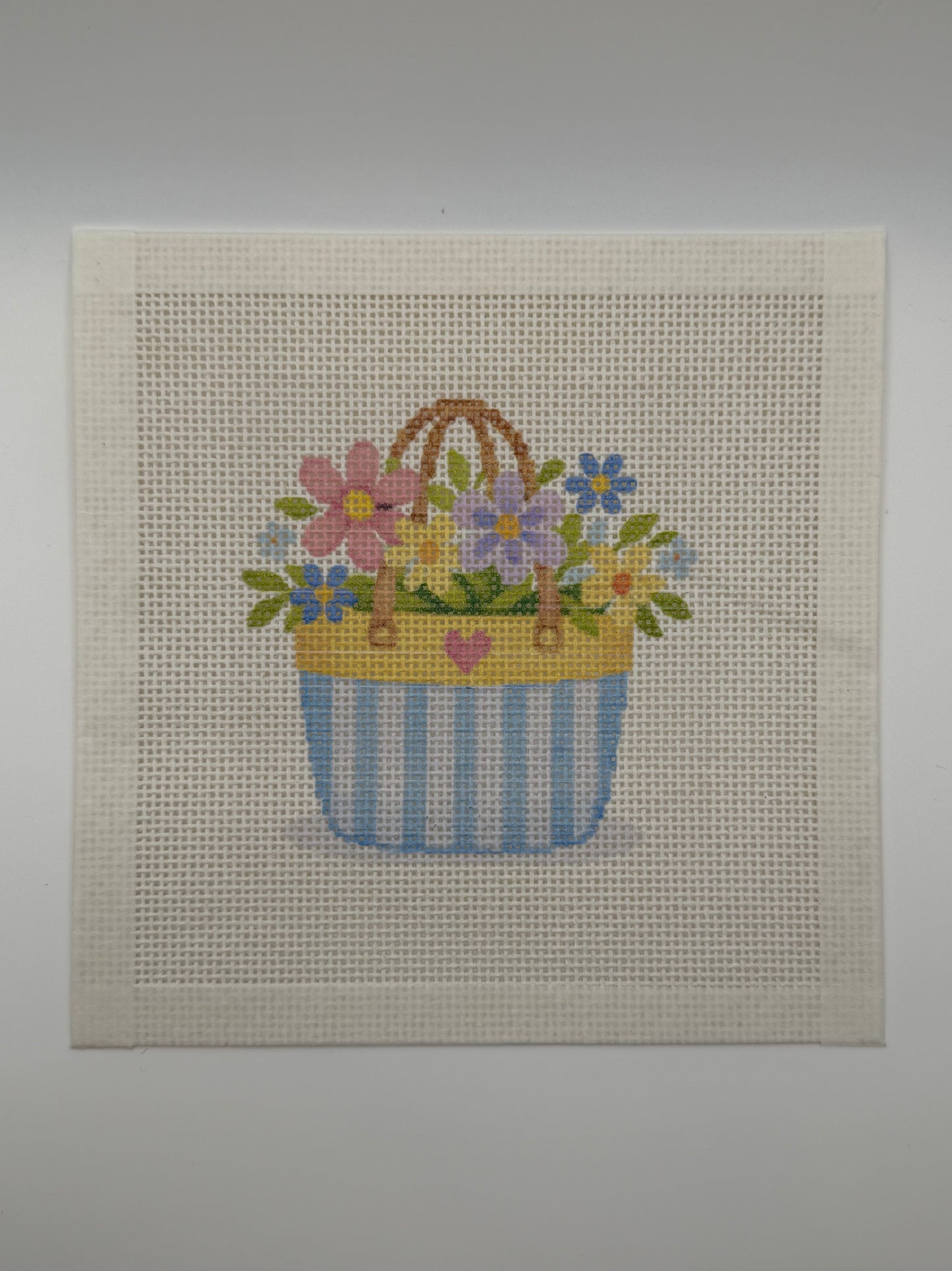 Mother's Day Basket - 13 mesh - 7 x 7 - Needlepoint Canvas