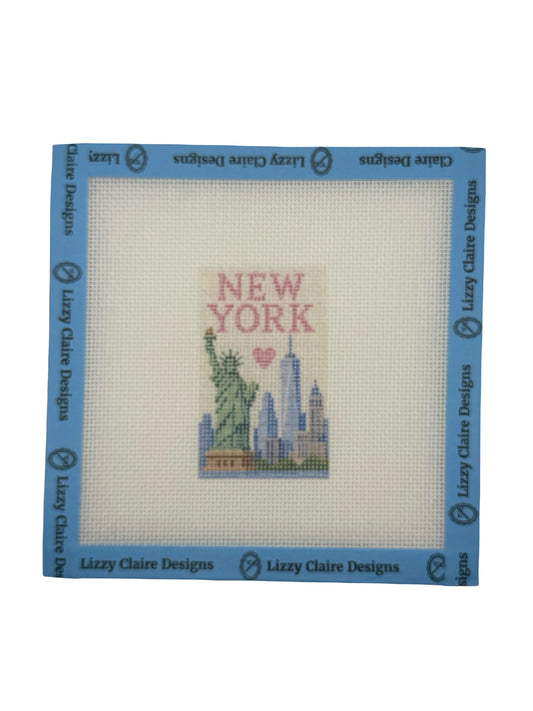 New York - Luggage Tag Sized - 18 Mesh - 6 x 6 - Needlepoint Canvas