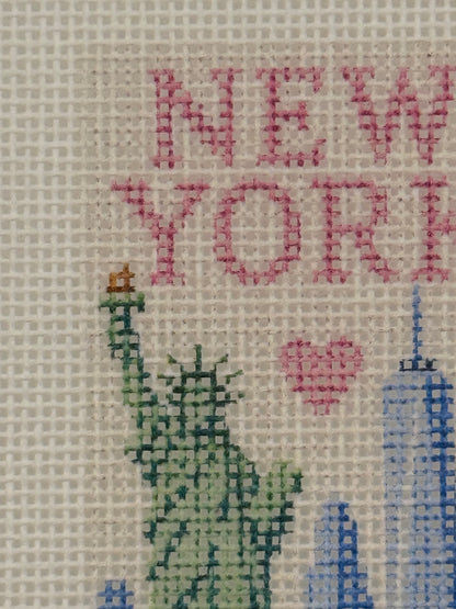 New York - Luggage Tag Sized - 18 Mesh - 6 x 6 - Needlepoint Canvas