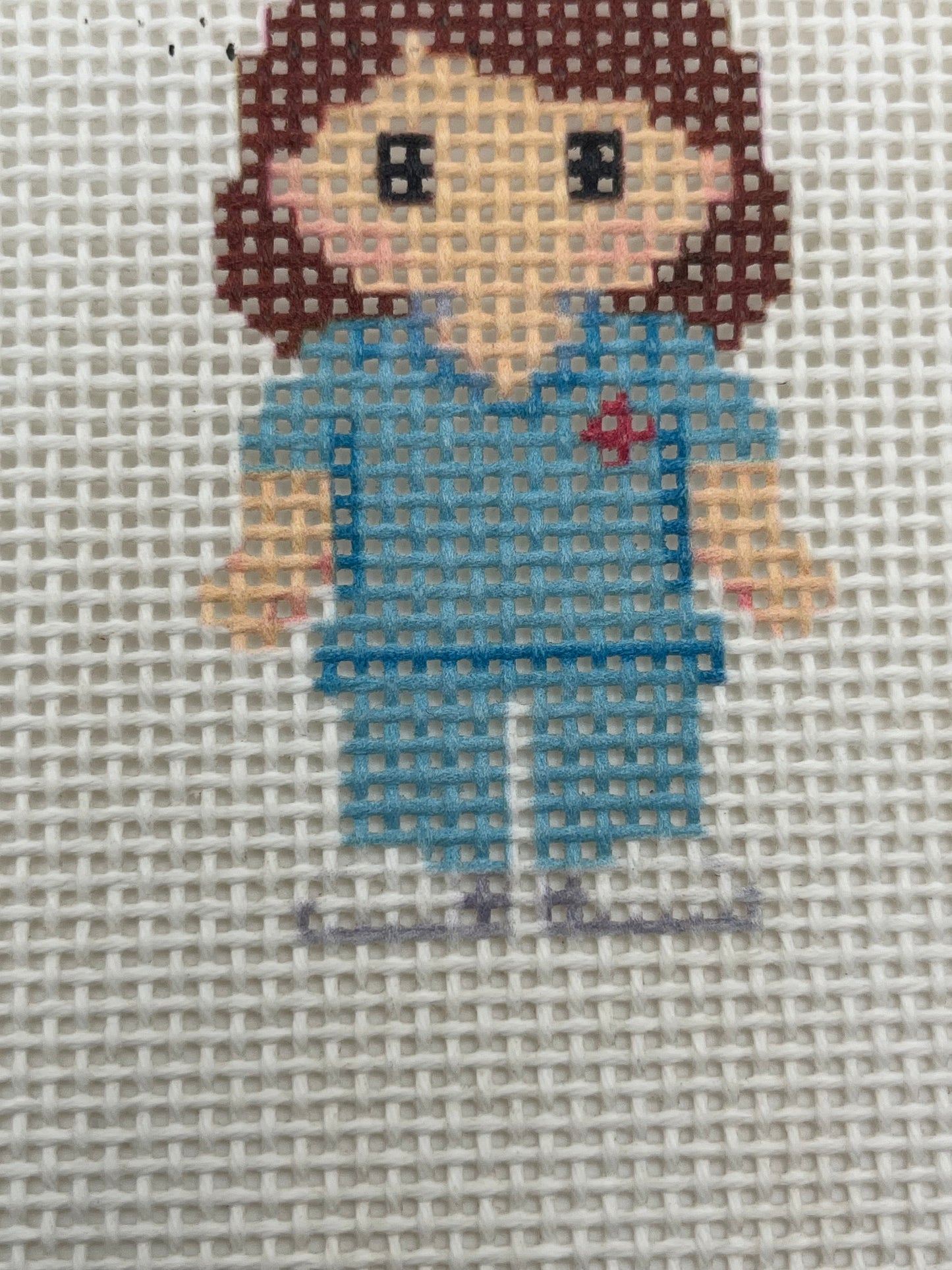 Nurse Lizzy Claire - 13 mesh - 6 x 6 - Needlepoint Canvas