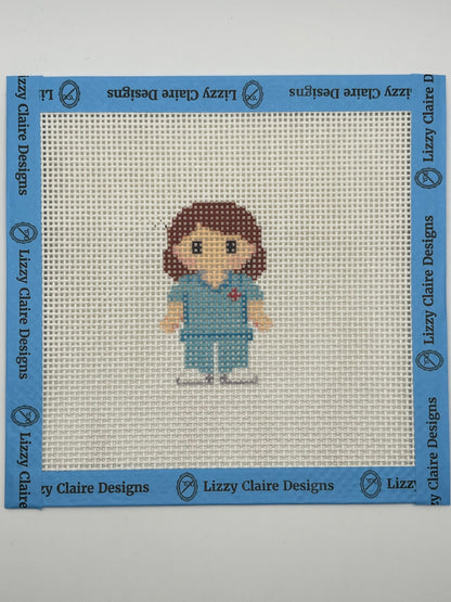 Nurse Lizzy Claire - 13 mesh - 6 x 6 - Needlepoint Canvas