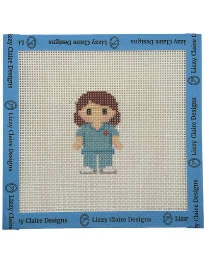 Nurse Lizzy Claire - 13 mesh - 6 x 6 - Needlepoint Canvas