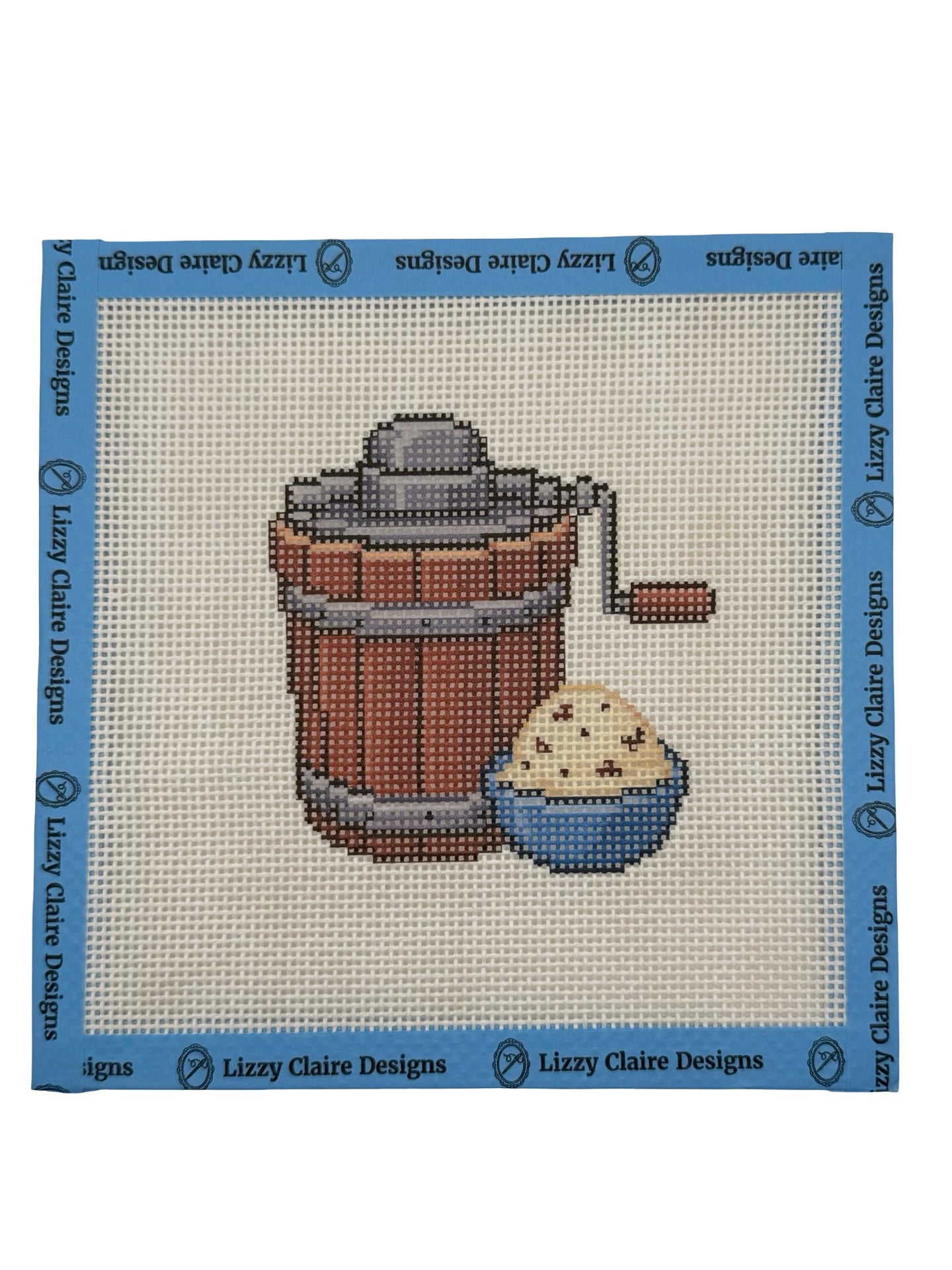 Old Fashioned Ice Cream Maker - 13 mesh - 7 x 7 - Needlepoint Canvas