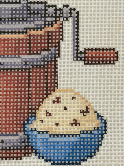 Old Fashioned Ice Cream Maker - 13 mesh - 7 x 7 - Needlepoint Canvas
