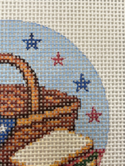 Patriotic Picnic - 13 mesh - 6 x 6 - Needlepoint Canvas