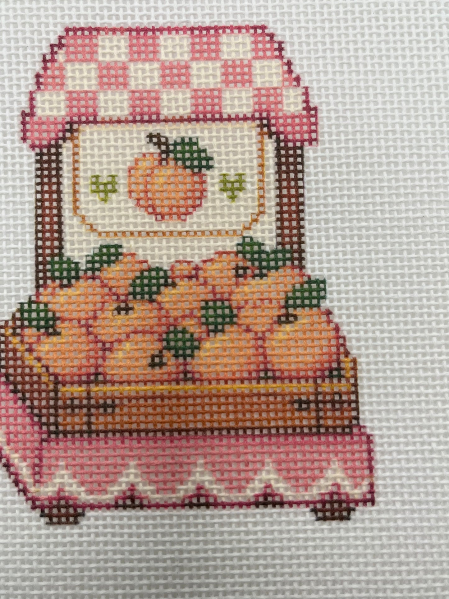 Peach Stand - Farmer's Market Collection - 18 mesh - 8 x 8 - Needlepoint Canvas