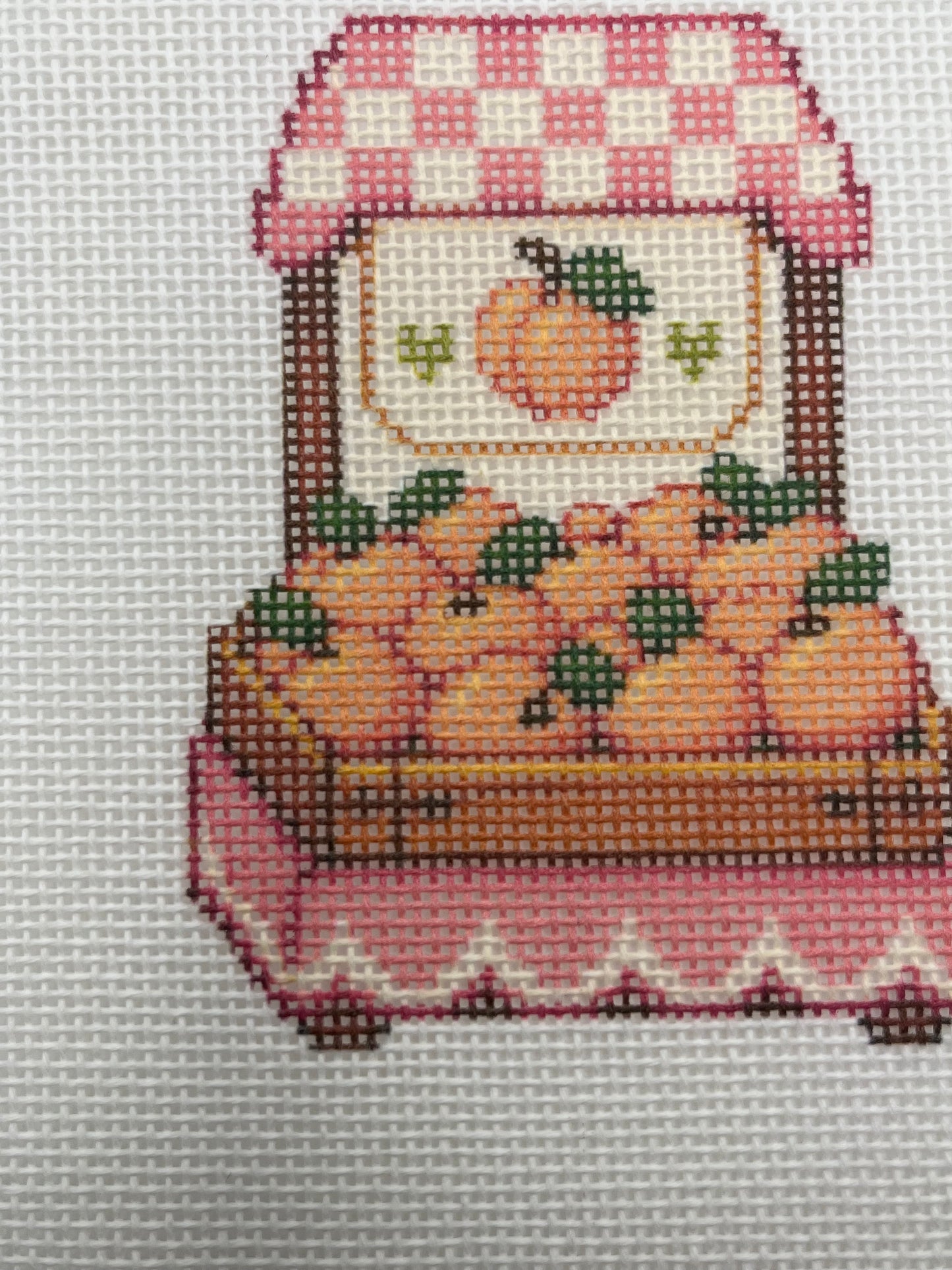 Peach Stand - Farmer's Market Collection - 18 mesh - 8 x 8 - Needlepoint Canvas