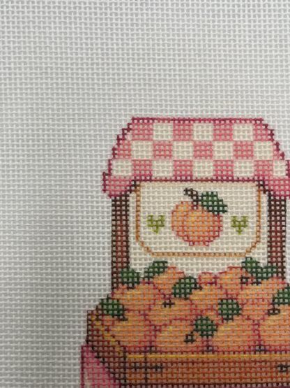 Peach Stand - Farmer's Market Collection - 18 mesh - 8 x 8 - Needlepoint Canvas