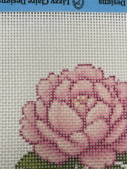 Peony in Bloom - 13 mesh - 7 x 7 - Needlepoint Canvas