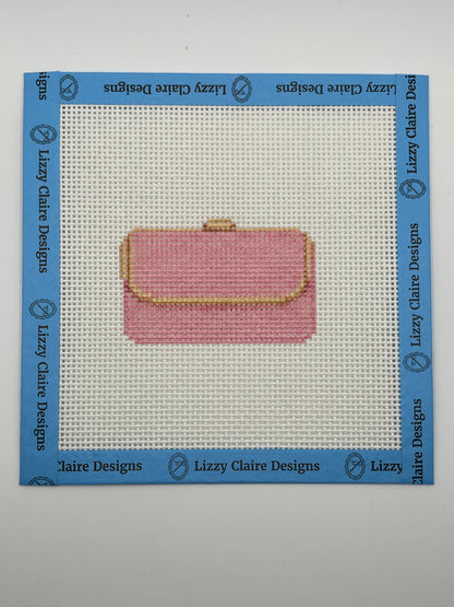 Pink Clutch Purse - 13 mesh - 6 x 6 - Needlepoint Canvas
