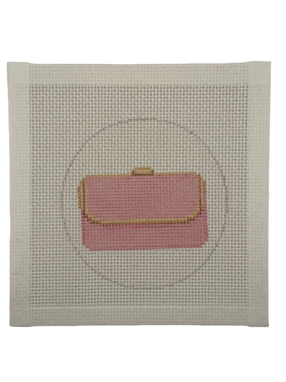 Pink Clutch Purse - 13 mesh - 4 inch Round - 6 x 6 - Needlepoint Canvas