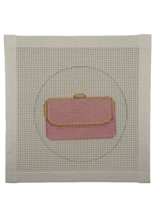 Pink Clutch Purse - 13 mesh - 4 inch Round - 6 x 6 - Needlepoint Canvas