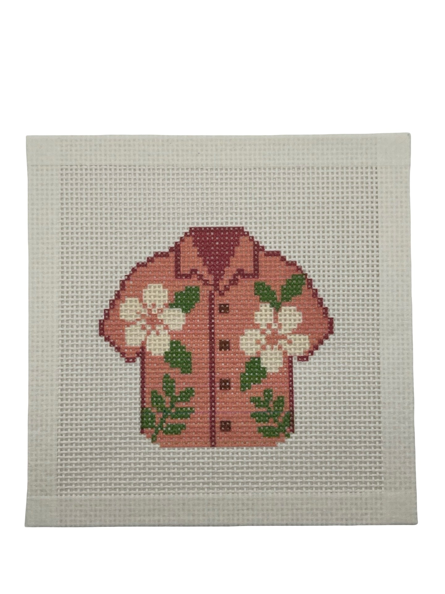 Pink Hawaiian Shirt - 13 mesh - 6 x 6 - Needlepoint Canvas