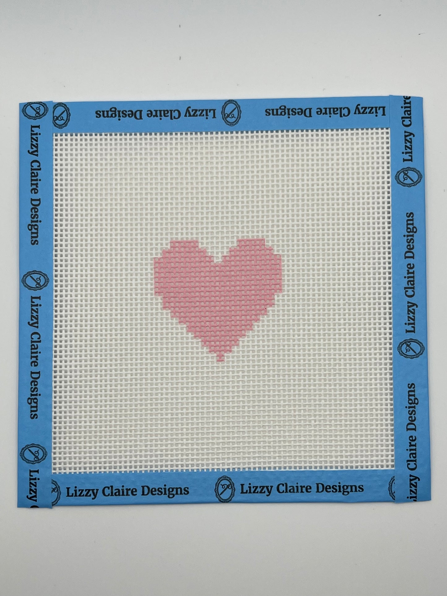 Pink Heart - Beginner Kit - 13 mesh - 6 x 6 - Needlepoint Canvas