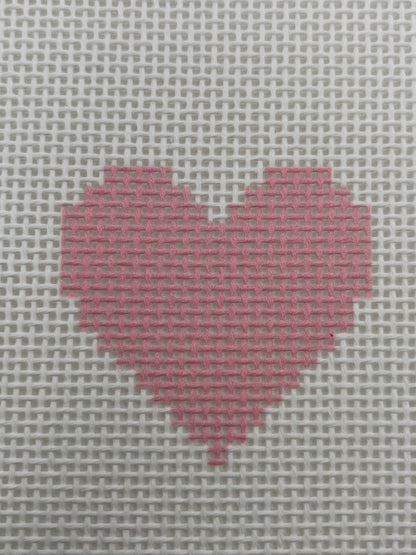 Pink Heart - Beginner Kit - 13 mesh - 6 x 6 - Needlepoint Canvas