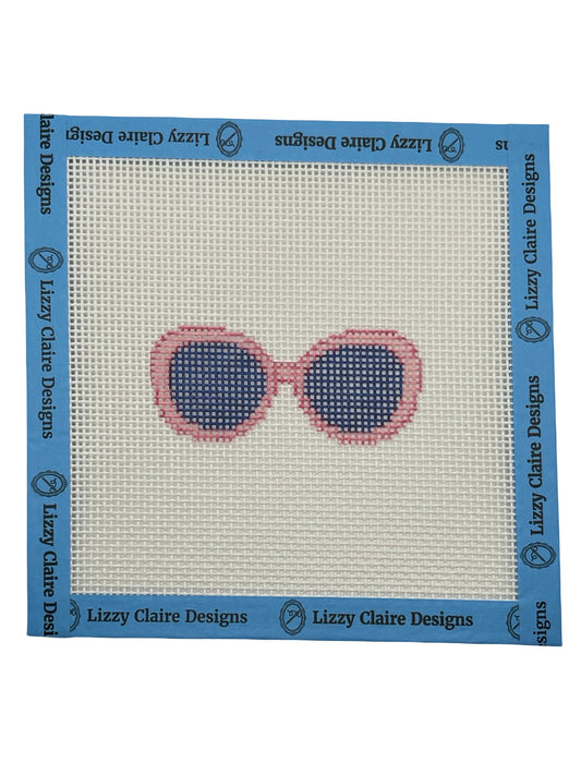 Pink Sunglasses - 13 mesh - 4 inch Round - 6 x 6 - Needlepoint Canvas