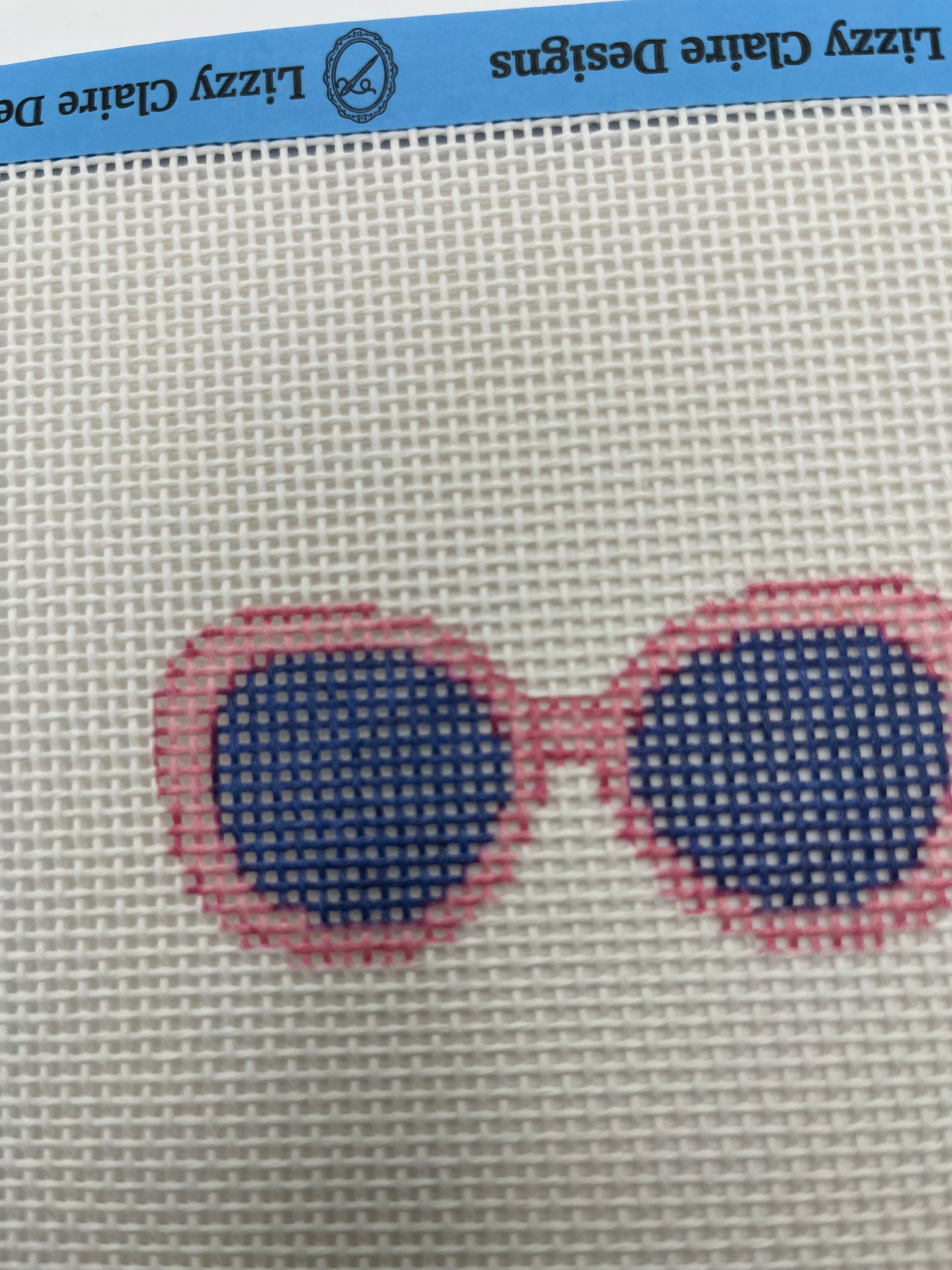 Pink Sunglasses - 13 mesh - 4 inch Round - 6 x 6 - Needlepoint Canvas