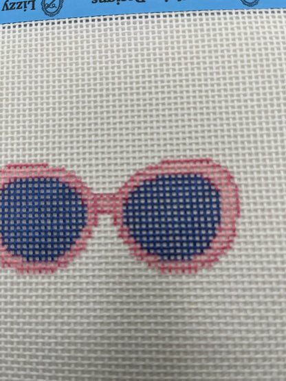Pink Sunglasses - 13 mesh - 4 inch Round - 6 x 6 - Needlepoint Canvas