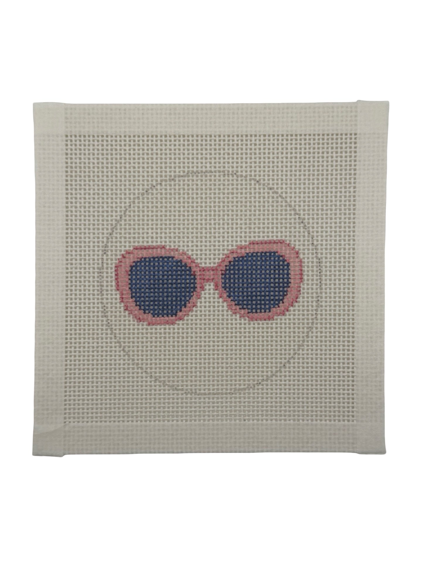 Pink Sunglasses - 13 mesh - 4 inch Round - 6 x 6 - Needlepoint Canvas
