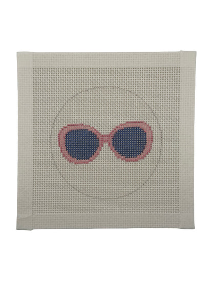 Pink Sunglasses - 13 mesh - 4 inch Round - 6 x 6 - Needlepoint Canvas