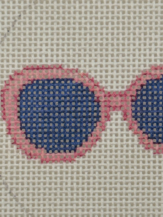 Pink Sunglasses - 13 mesh - 4 inch Round - 6 x 6 - Needlepoint Canvas