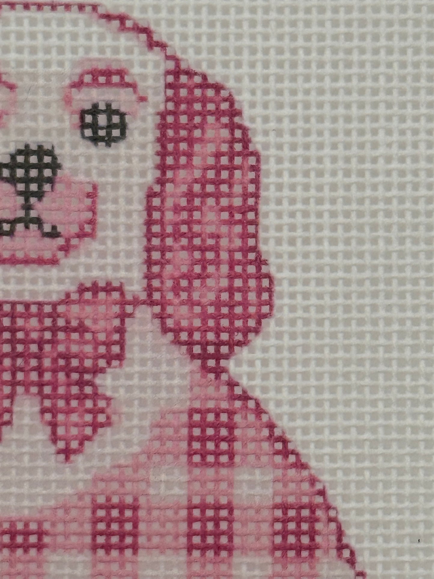 Pink Staffordshire Dog - 18 mesh - 8 x 8 - Needlepoint Canvas