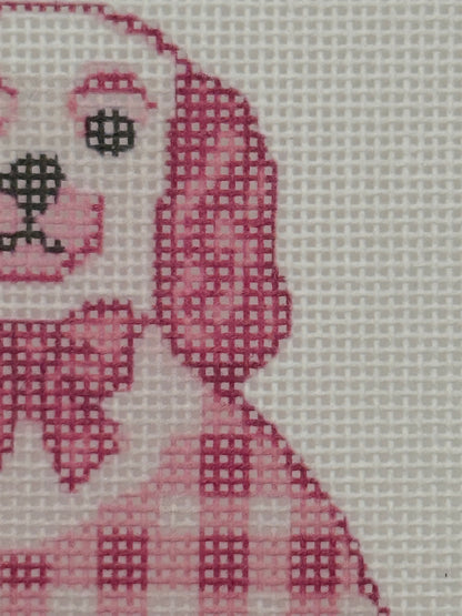 Pink Staffordshire Dog - 18 mesh - 8 x 8 - Needlepoint Canvas