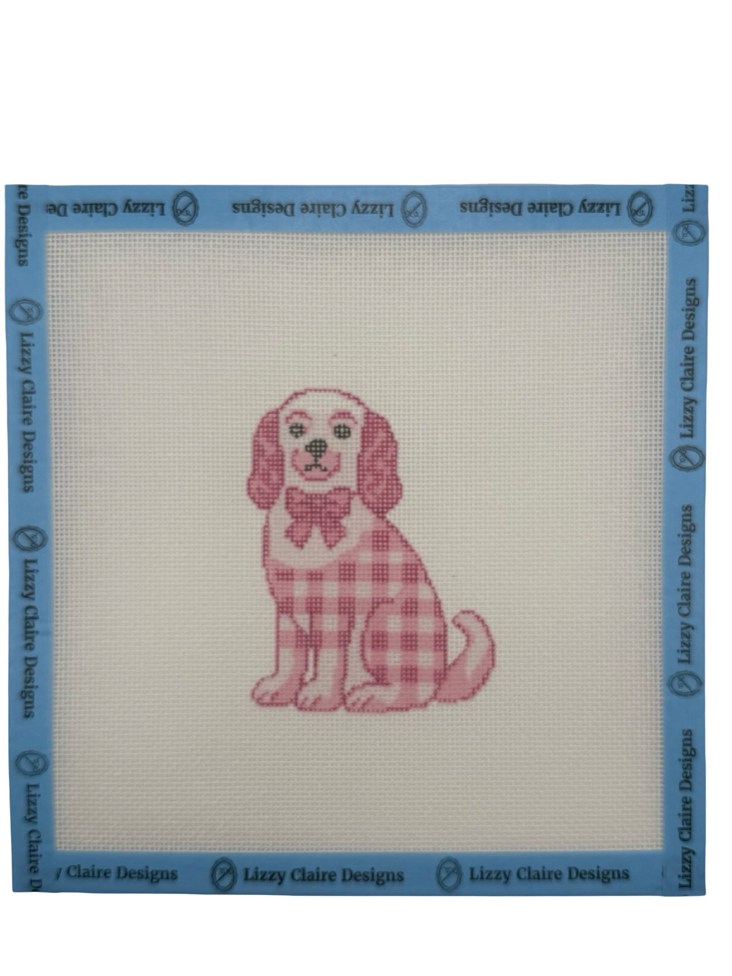 Pink Staffordshire Dog - 18 mesh - 8 x 8 - Needlepoint Canvas