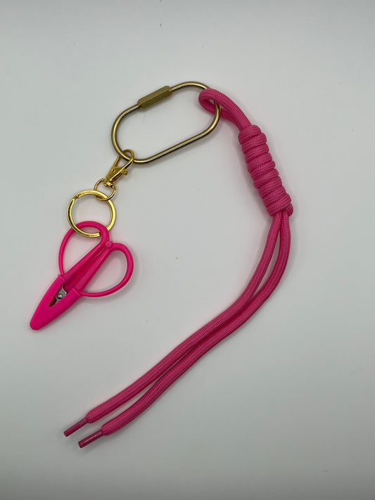 Pink Bag Charm with Pink Scissors