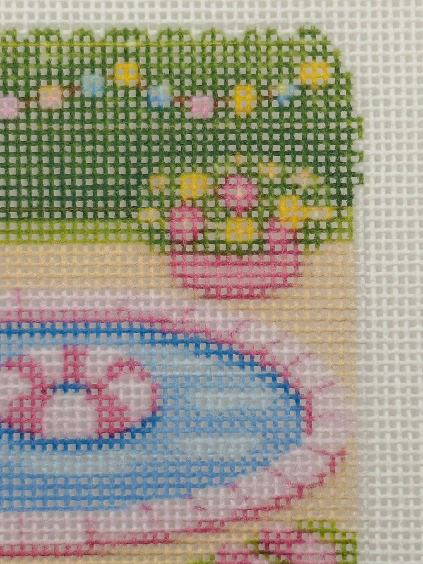 Lizzy Claire's Happy Neighborhood Pool  - 18 mesh - 6 x 6 - Needlepoint Canvas