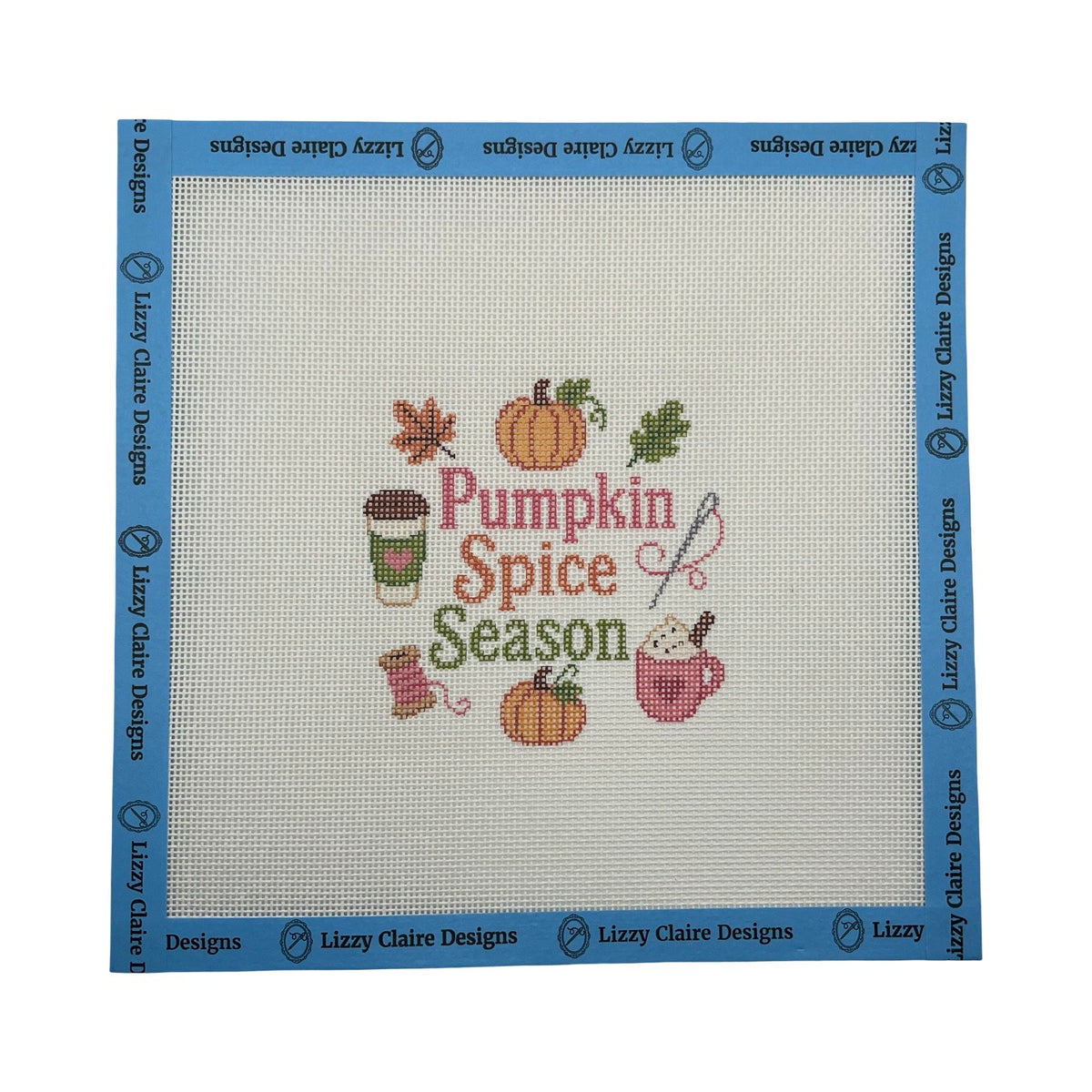 Pumpkin Spice Season - 18 mesh - 8 x 8 - Needlepoint Canvas