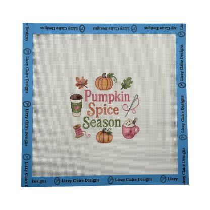 Pumpkin Spice Season - 18 mesh - 8 x 8 - Needlepoint Canvas