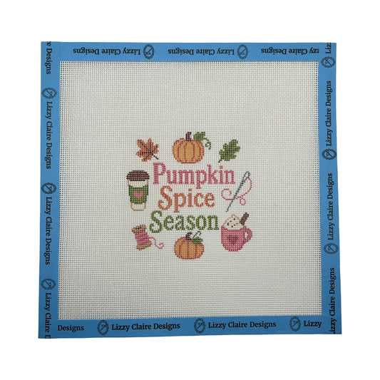 Pumpkin Spice Season - 18 mesh - 8 x 8 - Needlepoint Canvas