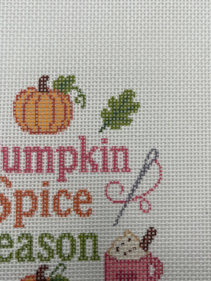 Pumpkin Spice Season - 18 mesh - 8 x 8 - Needlepoint Canvas