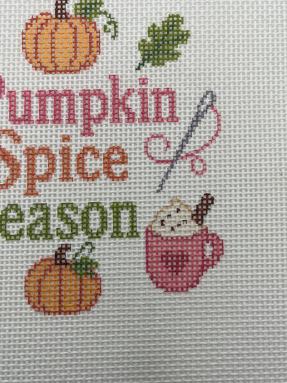 Pumpkin Spice Season - 18 mesh - 8 x 8 - Needlepoint Canvas