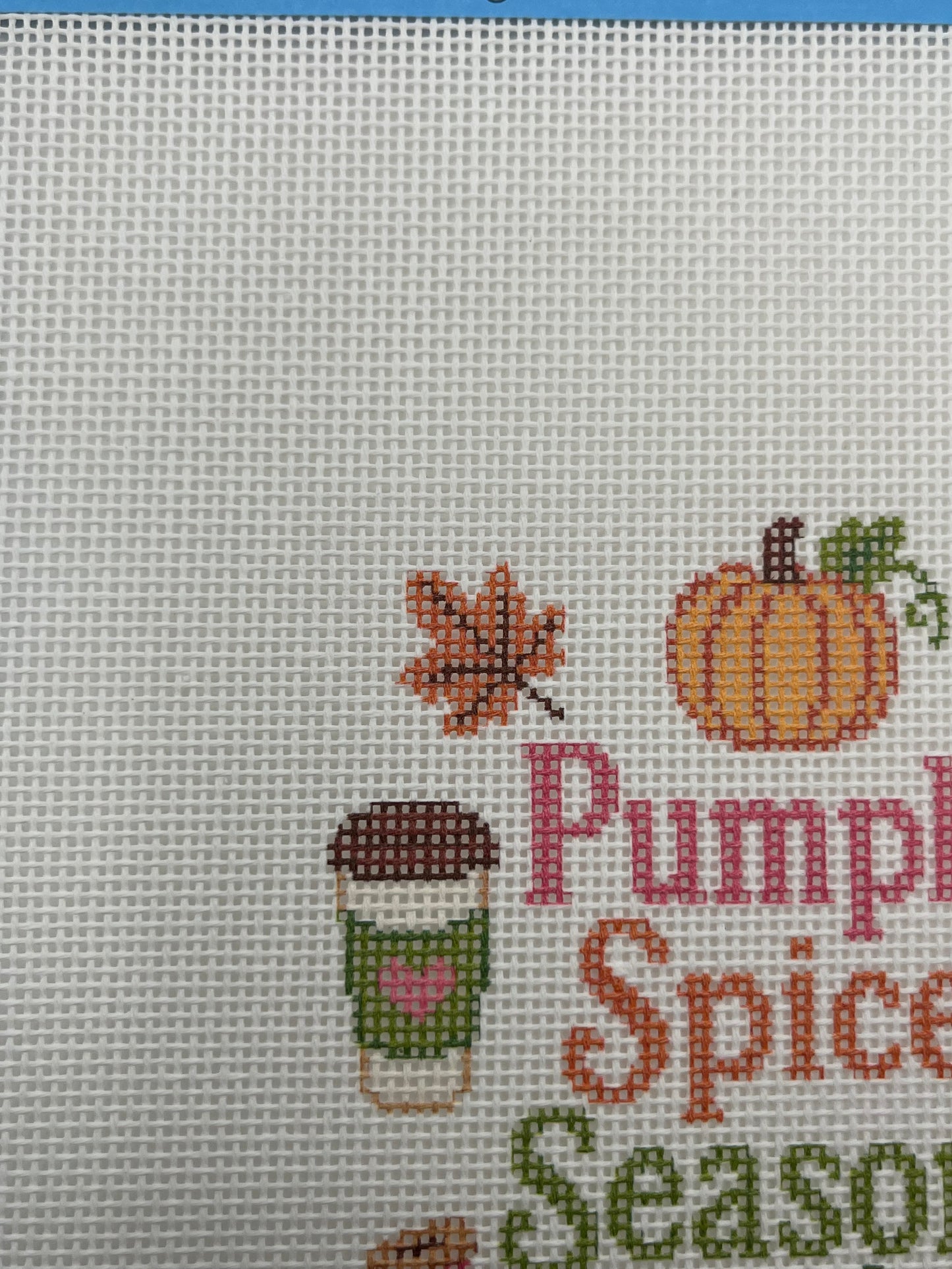 Pumpkin Spice Season - 18 mesh - 8 x 8 - Needlepoint Canvas