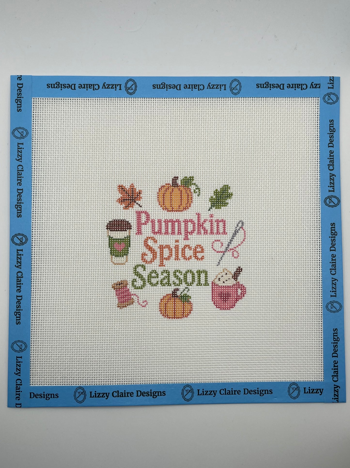 Pumpkin Spice Season - 18 mesh - 8 x 8 - Needlepoint Canvas